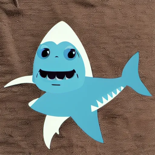 Image similar to a shark with markipliers face