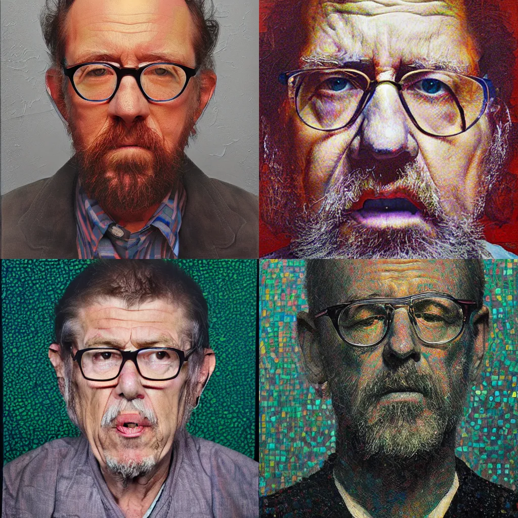 Prompt: Artwork by Chuck Close