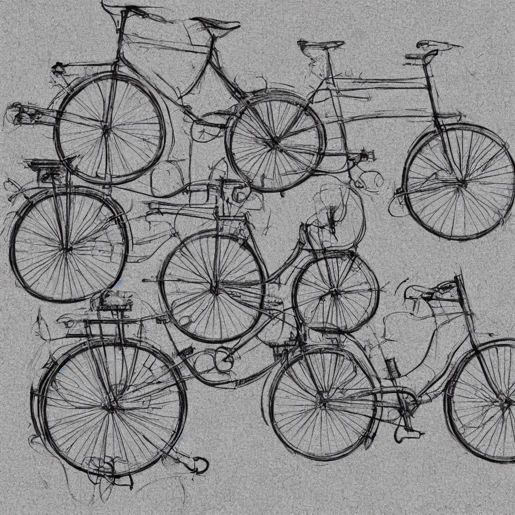 Image similar to pencil drawn bicycles texture art, 4k