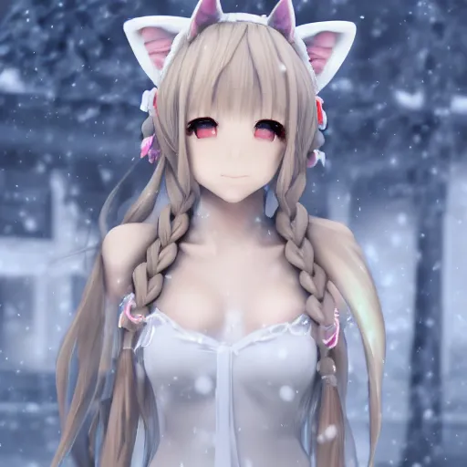 nymph render of a beautiful 3d anime body, wearing, Stable Diffusion