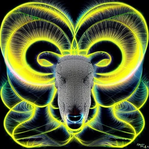 Prompt: dreaming of electric sheep, highly detailed, fractals