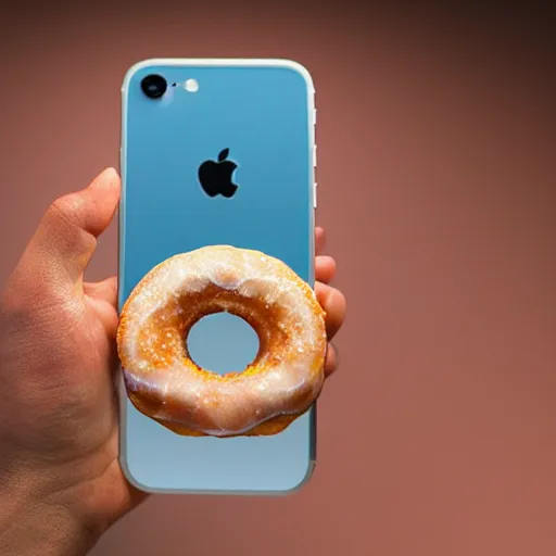 Prompt: a realistic iphone like a donut, photorealistic, ultra detailed, intricate