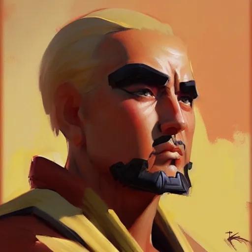 Prompt: Greg Manchess portrait painting of Ken Masters as Overwatch character, medium shot, asymmetrical, profile picture, Organic Painting, sunny day, Matte Painting, bold shapes, hard edges, street art, trending on artstation, by Huang Guangjian and Gil Elvgren and Sachin Teng