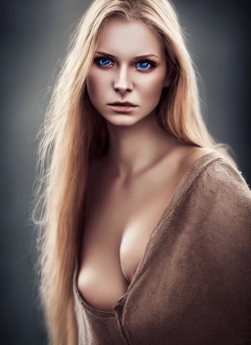 Prompt: a gorgeous norwegian female photo, professionally retouched, soft lighting, realistic, smooth face, full body shot, torso, dress, perfect eyes, sharp focus on eyes, 8 k, high definition, insanely detailed, intricate, elegant, art by mark litvokin