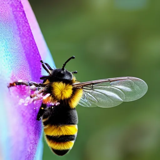 Image similar to photo of a hybrid between a bee and a unicorn