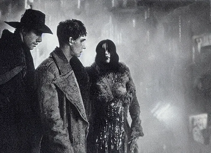 Image similar to scene from the 1912 science fiction film Blade Runner