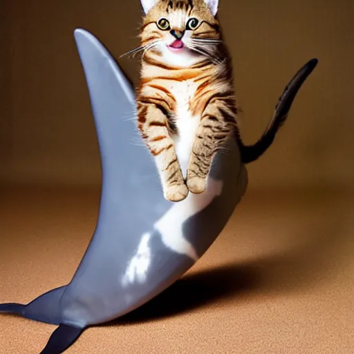 Image similar to a feline dolphin - cat - hybrid, animal photography