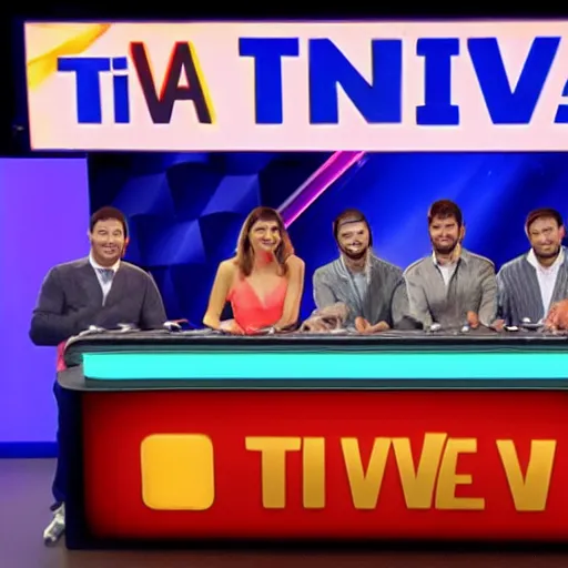 Image similar to Trivia TV show with blue crown logo