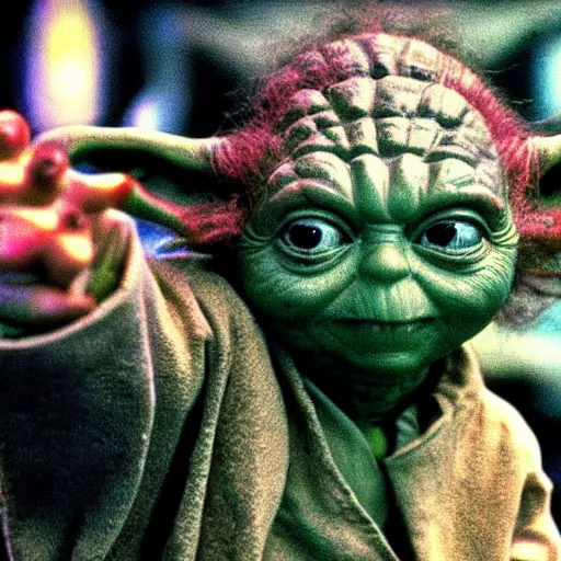 Image similar to yoda performing at woodstock