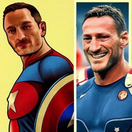 Prompt: Francesco totti as captain America