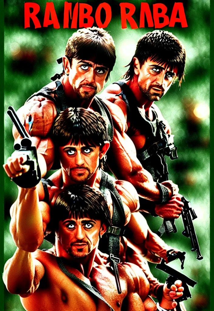 Image similar to christmas rambo - movie poster, 1 9 9 8, hq print