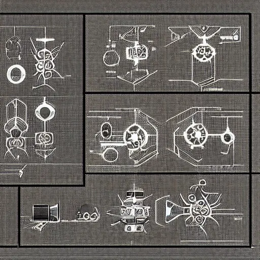 Prompt: a very detailed schematic blueprint of a nanobot