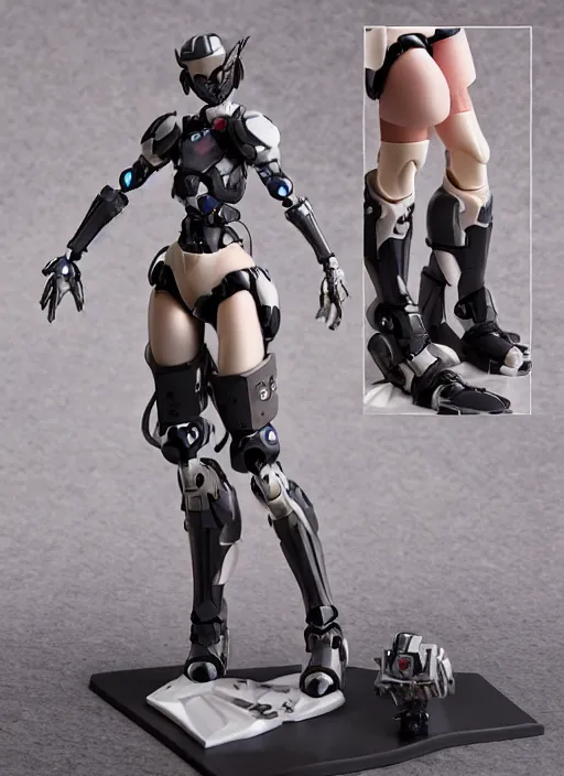 Image similar to Girl in mecha cyber Armor, portrait of the action figure of a girl, with bare legs，in the style of Kotobukiya ，anime figure