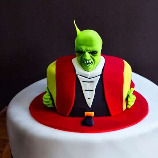 Image similar to a supervillain made of cake