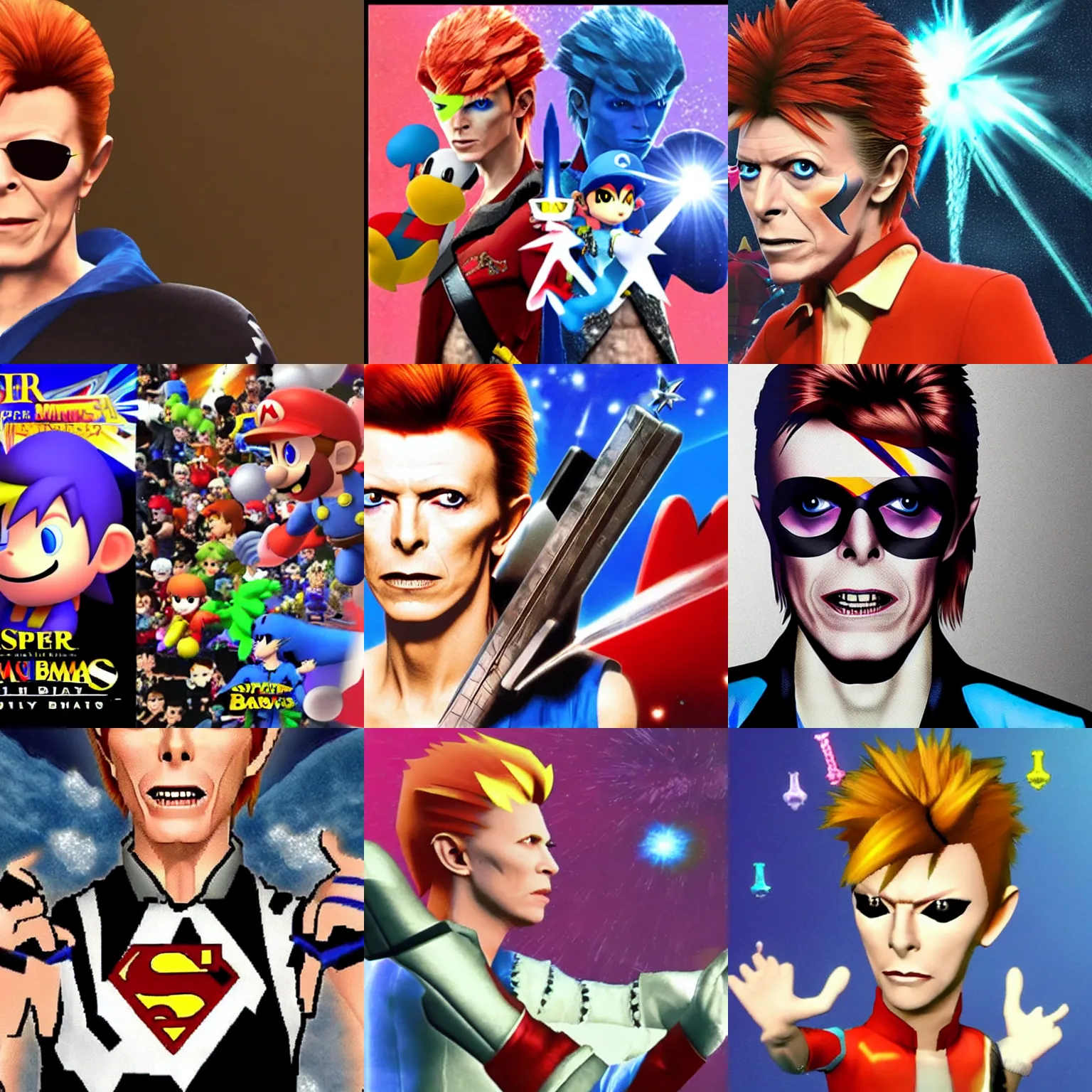 Prompt: David Bowie in Super Smash Bros