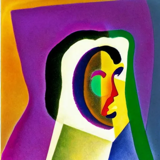 Image similar to 3d smooth shapes and gradients portrait of a woman by Kandinsky