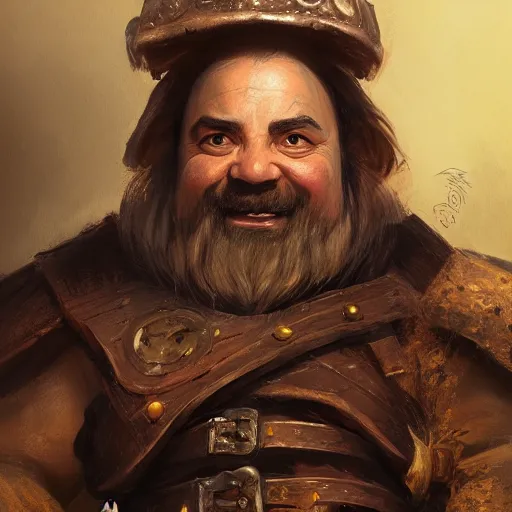 Prompt: a detailed portrait of a dwarf monk dressed with a leather armor, by justin gerard and greg rutkowski, digital art, realistic painting, dnd, character design, trending on artstation