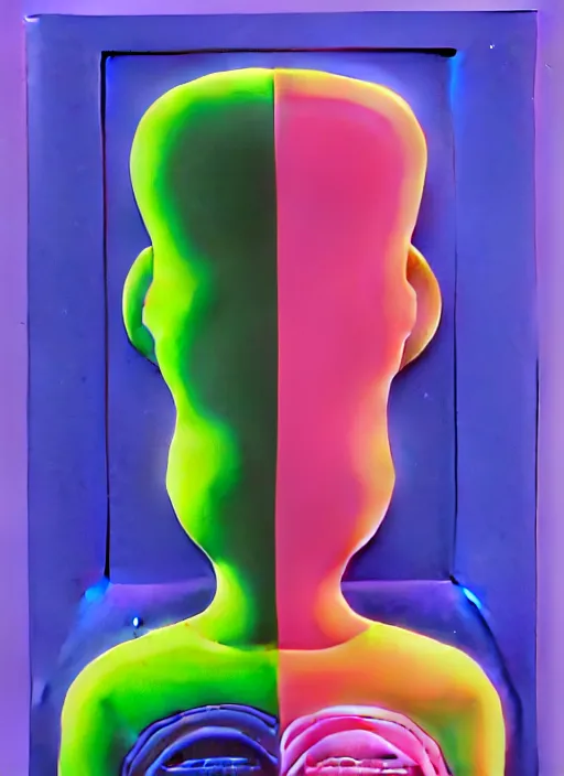 Prompt: insight a men by shusei nagaoka, kaws, david rudnick, airbrush on canvas, pastell colours, cell shaded!!!, 8 k