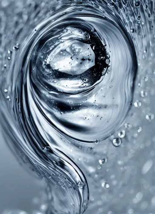 Prompt: portrait of a stunningly beautiful water drop, highly detailed, 3 5 mm photo, artstation, concept art, sharp focus, 2 8 mm macro photo, incredibly beautiful and symmetrical, incredibly detailed, award winning art, royal