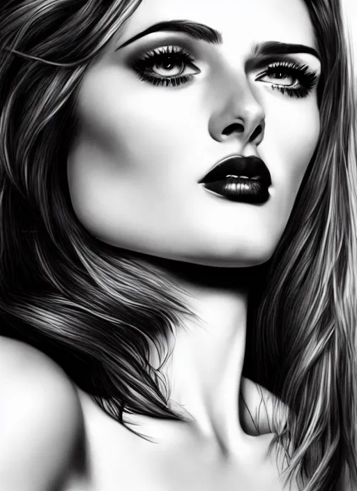 Image similar to a gorgeous female, photo by helmut newton, realistic, smooth face, perfect eyes, symmetrical, full body shot, wide angle, sharp focus, 8 k high definition, insanely detailed, intricate, elegant, art by artgerm