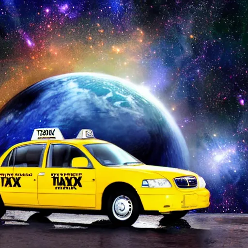 Prompt: taxi in space