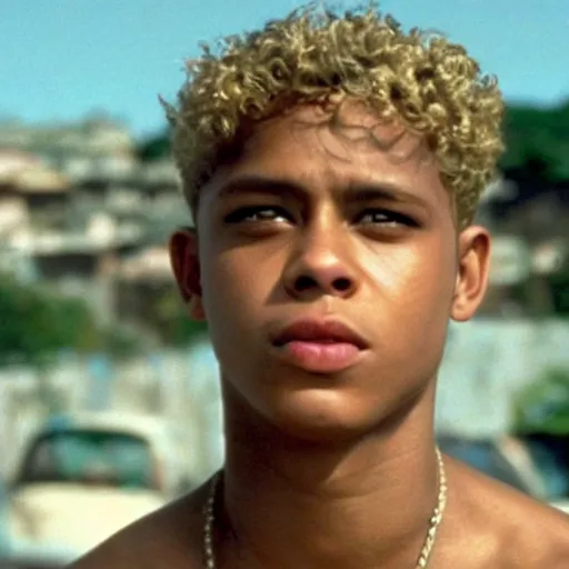 Image similar to a film still of Giorno Giovanna in city of god(2002)