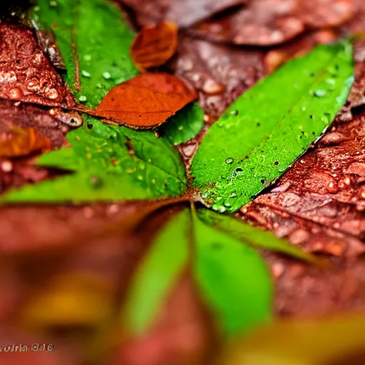 Image similar to wet leaves, flickr