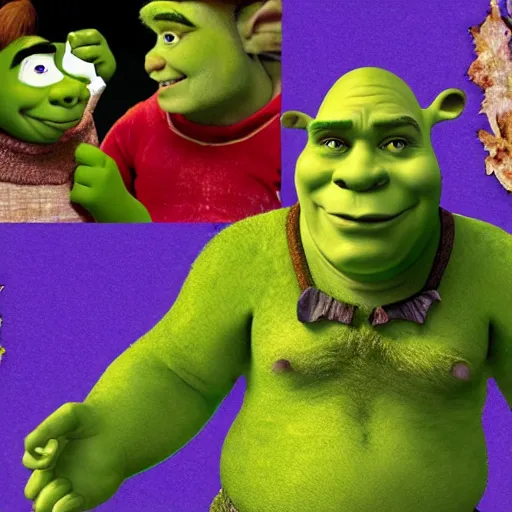 Image similar to Shrek, horror, cursed images, spooky