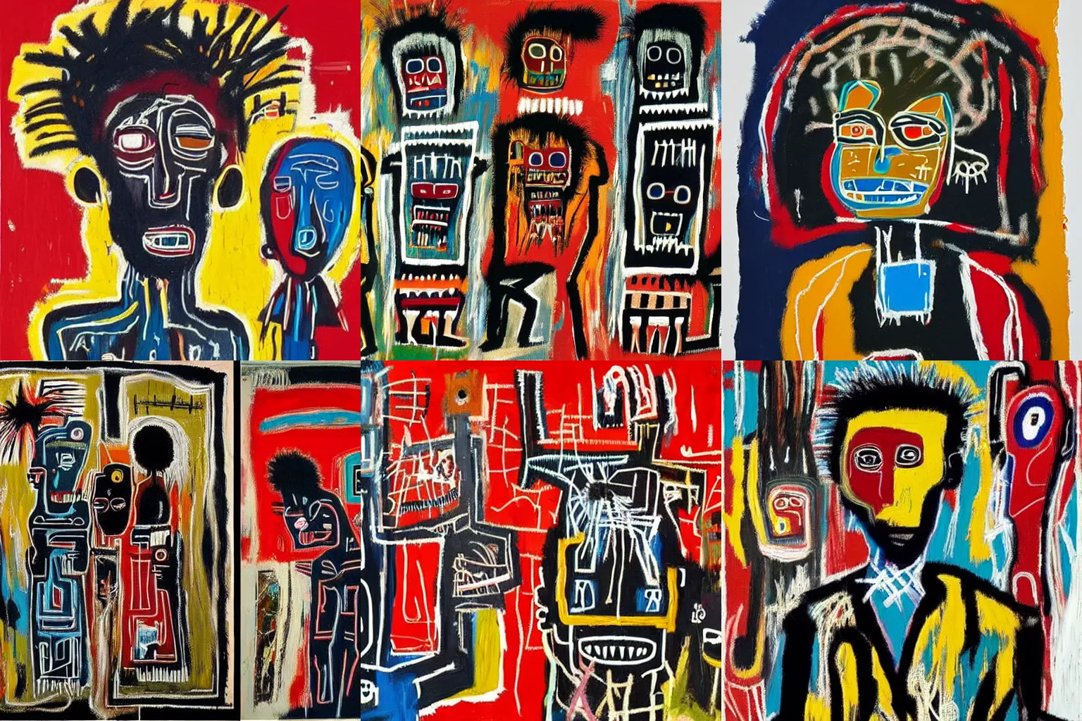 Image similar to extremely highly detailed African paintings by Jean-Michel Basquiat