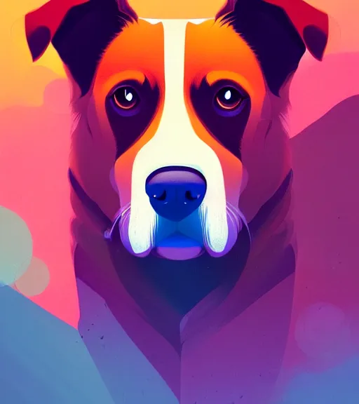 Image similar to the portrait of a dog by petros afshar and james gilleard and alena aenami, 4 k, trending on artstation, wallpaper, dogs