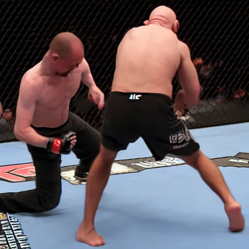 Prompt: jeff bezos fighting a hobo at ufc 2 6 9, photorealistic picture, dslr, 8 k, high fidelity, action shot