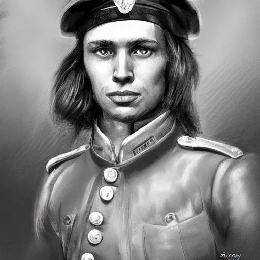 Prompt: a sodier with a head of a british longhair in the war, by stanely artgerm