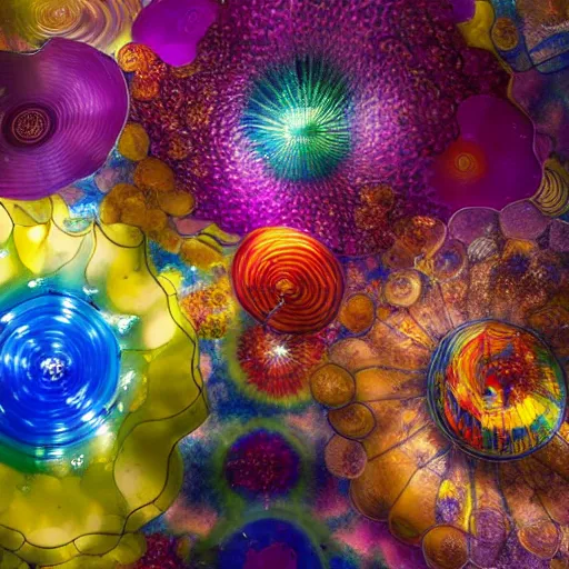 Prompt: Liminal space in outer space graffiti by Dale Chihuly