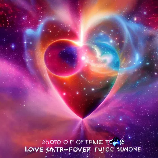 Image similar to the emotion love spreading throughout the universe, futuristic, ecstatic