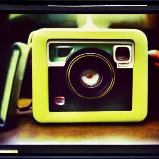 Prompt: a polaroid photograph of a computer in love, by robert crumb, by jim henson, high contrast, soft lighting, surreal, film photography