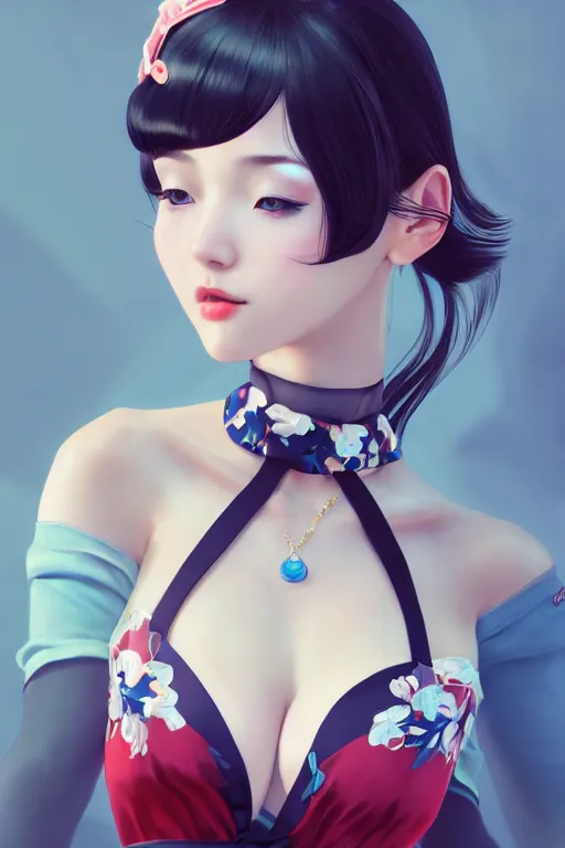 Image similar to a pin up and beautiful fashion charming dreamlke japan girl with lv jewelry, character art, art by wlop and and ilya kuvshinov, hyperdetailed, 8 k realistic, symmetrical, frostbite 3 engine, cryengine, dof, trending on artstation, digital art