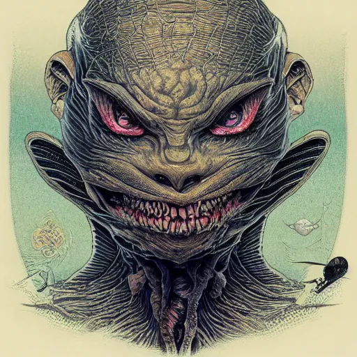 Prompt: portrait of innsmouth dweller, symmetrical, by yoichi hatakenaka, masamune shirow, josan gonzales and dan mumford, ayami kojima, takato yamamoto, barclay shaw, karol bak, yukito kishiro