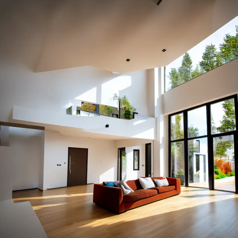 Image similar to Interior photograph of a bright modern house, 8k, ultra HD