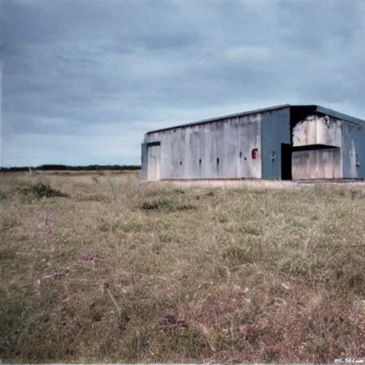 Image similar to abandoned cold war military installation, autochrome