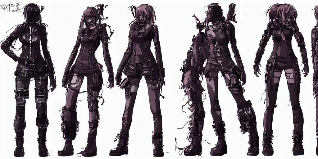 fashion, cyberpunk, anime, game, characters reference, Stable Diffusion