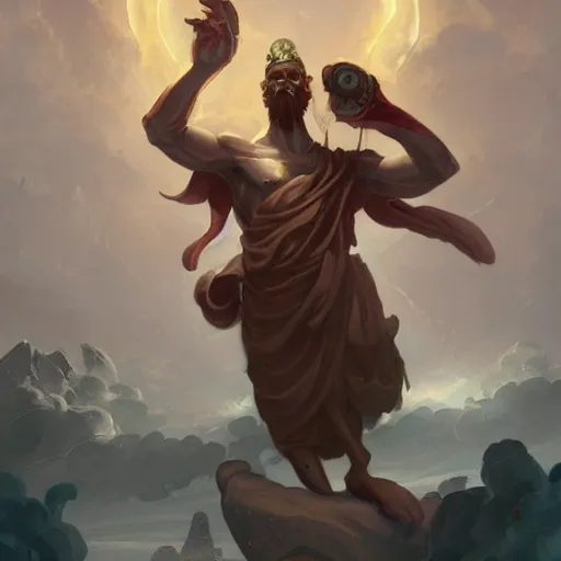 Image similar to Zeus of Abyssinia by Peter Mohrbacher:5 Trending on Artstation:5