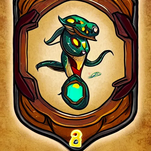 Image similar to cute naga digital drawing, hearthstone card art