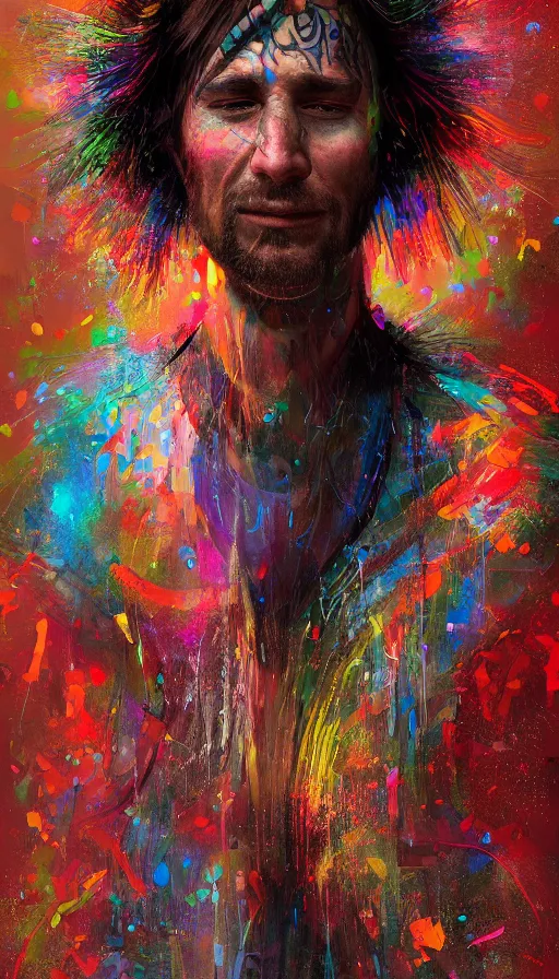 Image similar to portrait of a digital shaman, by sam spratt