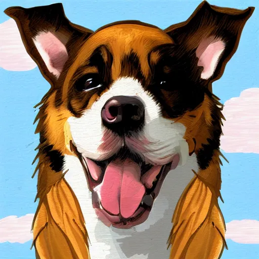 Image similar to a plane that is also a cute dog, digital art