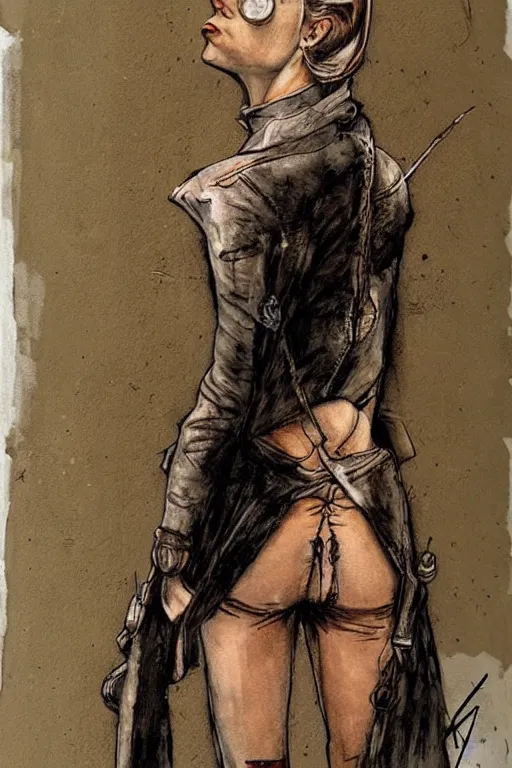 Image similar to portrait fashion model artwork by enki bilal