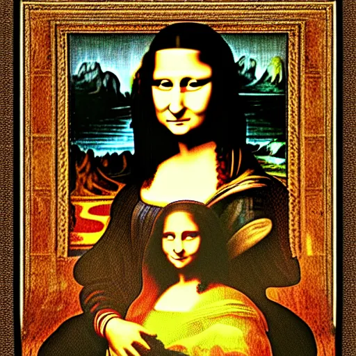 Image similar to fractal surrealistic psychedelic Mona Lisa