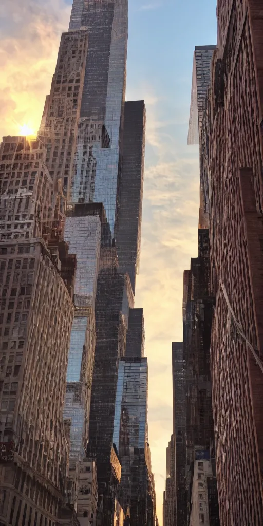 Prompt: in manhattan, sunset