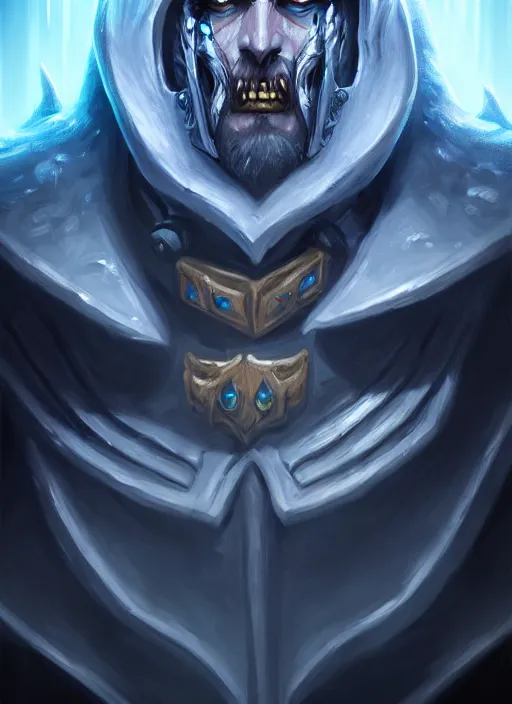 Image similar to portrait painting of lich king, acrylic, daz. detailed, portrait, oil painting, artstation, unreal 5, hd, artgerm, dnd, rpg