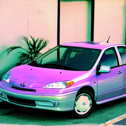 Prompt: 9 0 s 2 0 0 9 toyota prius vaporwave