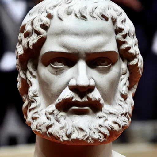 Prompt: photo of socrates at the met gala